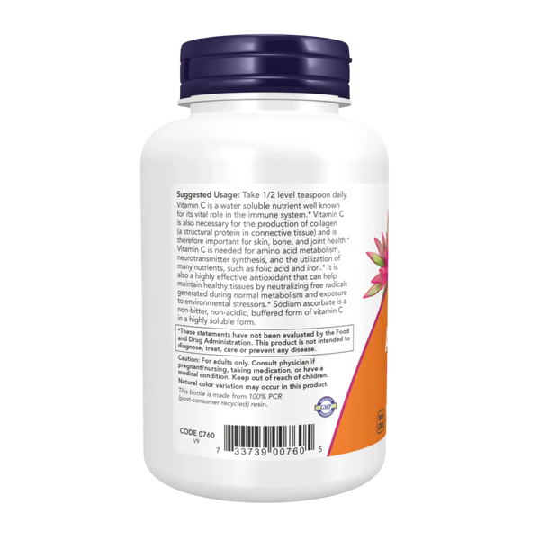 Sodium Ascorbate -Вітамін С буферизований.  227g (8oz) Now Foods 2022-10-2573 фото